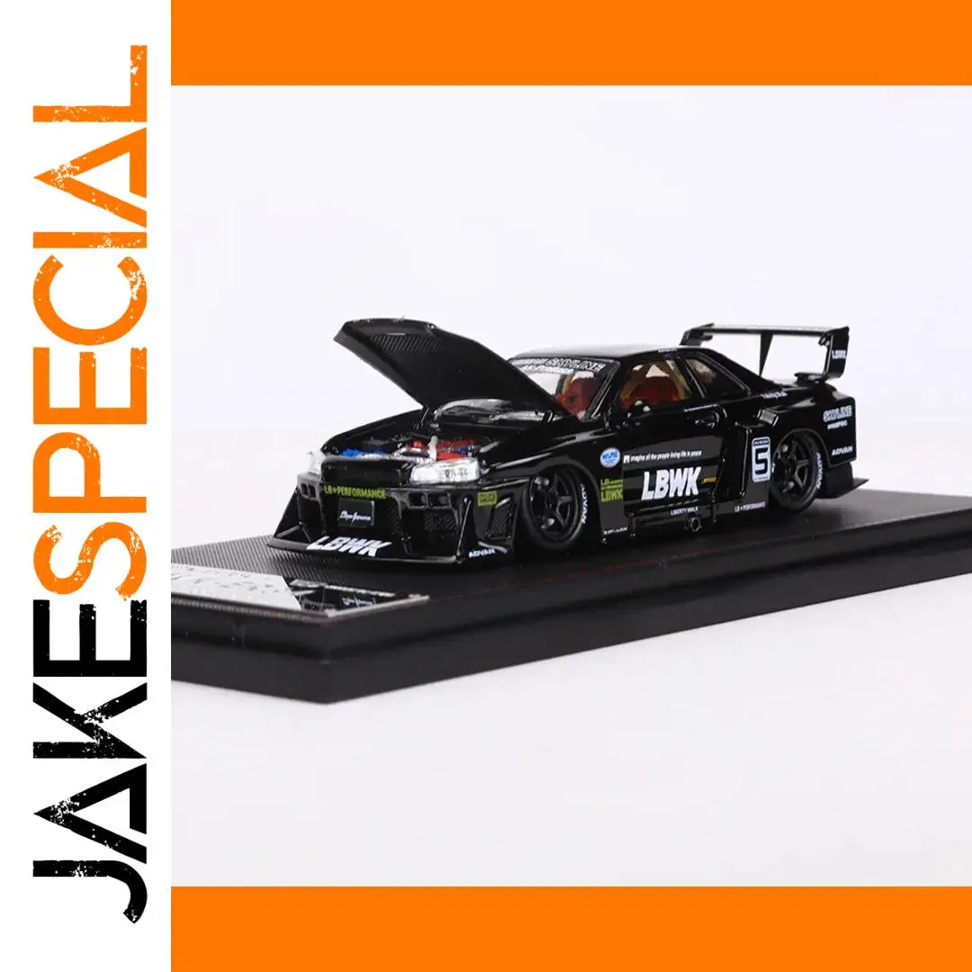 1:64 Scale Black Nissan Skyline GT-R R34 Model 1 1:64 Scale Black Nissan Skyline GT-R R34 Model