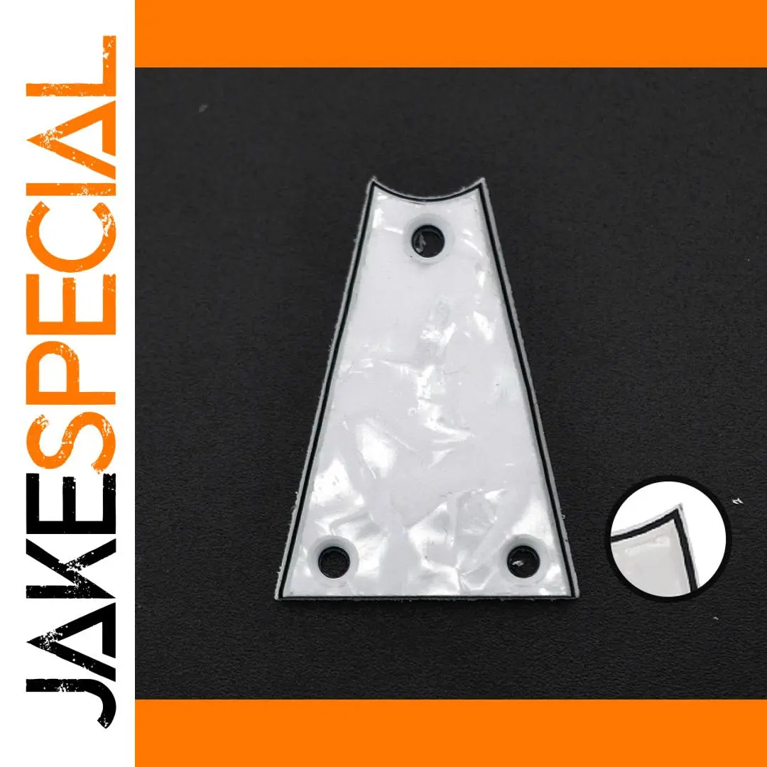 Triangular White Pearl Guitar Truss Rod Cover 1 Triangular White Pearl Guitar Truss Rod Cover