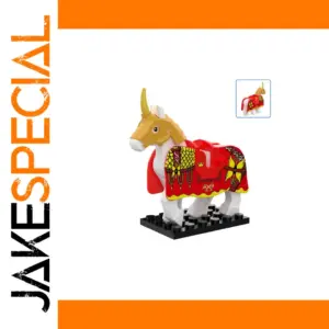 White Unicorn War Horse Building Block Figure