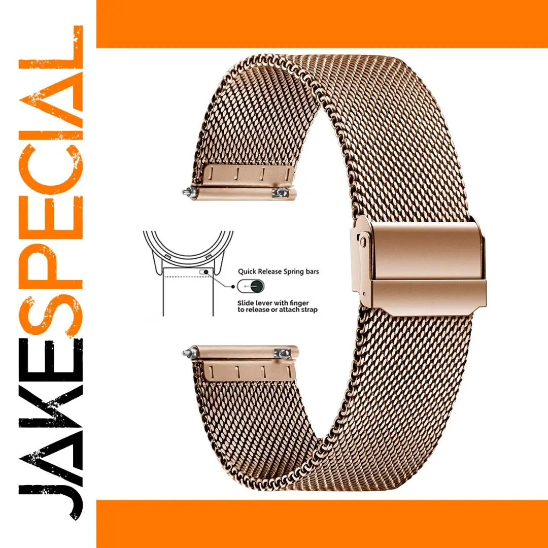 Milan Stainless Steel Mesh Watch Band 19cm Rose Gold 1 Milan Stainless Steel Mesh Watch Band 19cm Rose Gold