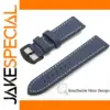 Blue Sport Leather Watch Strap 18mm 20mm 22mm 24mm