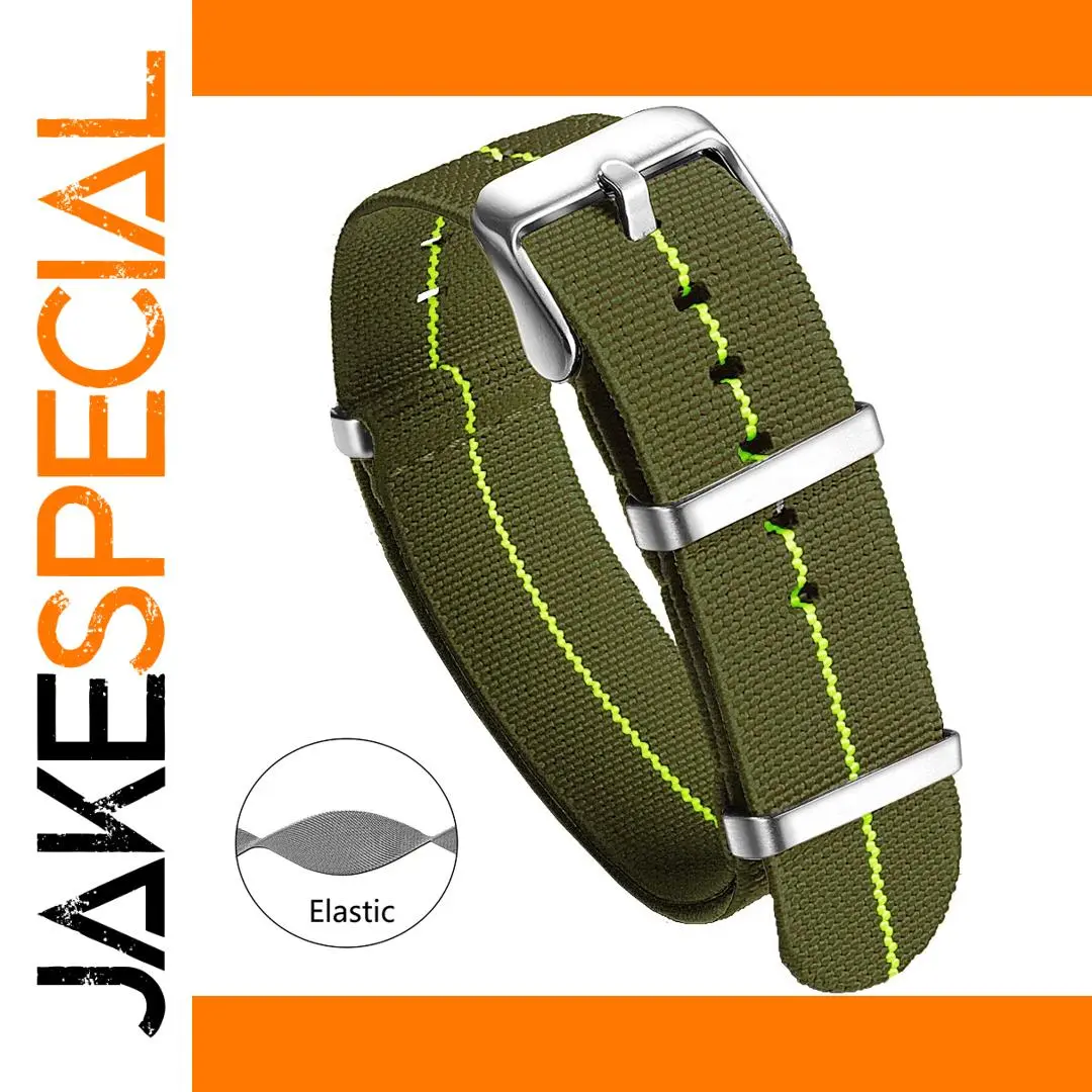 Olive Green Nylon Watch Band 20mm 22mm 1 Olive Green Nylon Watch Band 20mm 22mm
