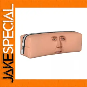 Nicolas Cage Face Pencil Case in Peach Color