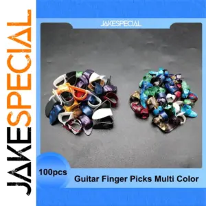 100-Piece Multi-Color Guitar Finger Picks Set