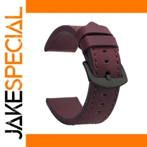 Burgundy Leather Watch Strap 18mm 20mm 22mm 24mm
