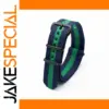 Navy Blue Green Stripe Nylon Watch Strap