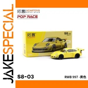 POP RACE 1:64 Scale Yellow Porsche RWB 997