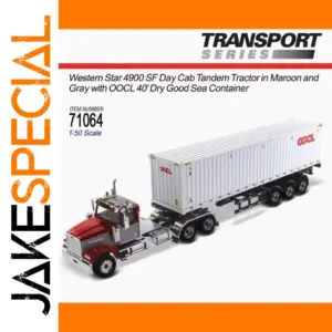 1/50 Scale OOCL Container Skeleton Trailer Model