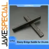 Ebony Bridge Saddle Set for Ukuleles - 2 Pieces