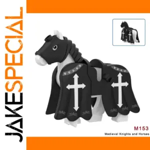 Medieval MOC Black Horse Figure Building Blocks