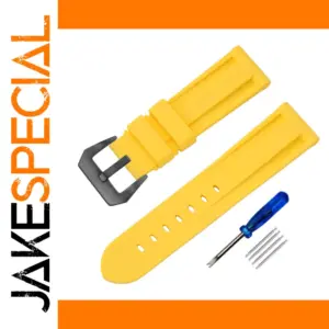 Vibrant Yellow Silicone Watch Bands in Multiple Sizes
