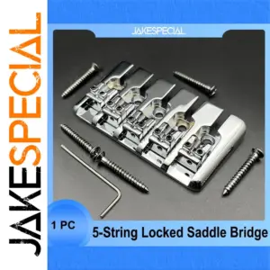 Vintage 5-String Bass Bridge in Chrome, Black, Gold