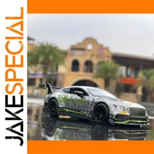 Bentley Diecast Racing Car Model in Silver/Green