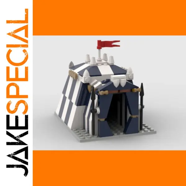 Medieval Blue and White Siege Tent Set