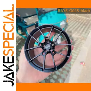 RAYS Black Metal Car Wheel Model 1:5 Scale
