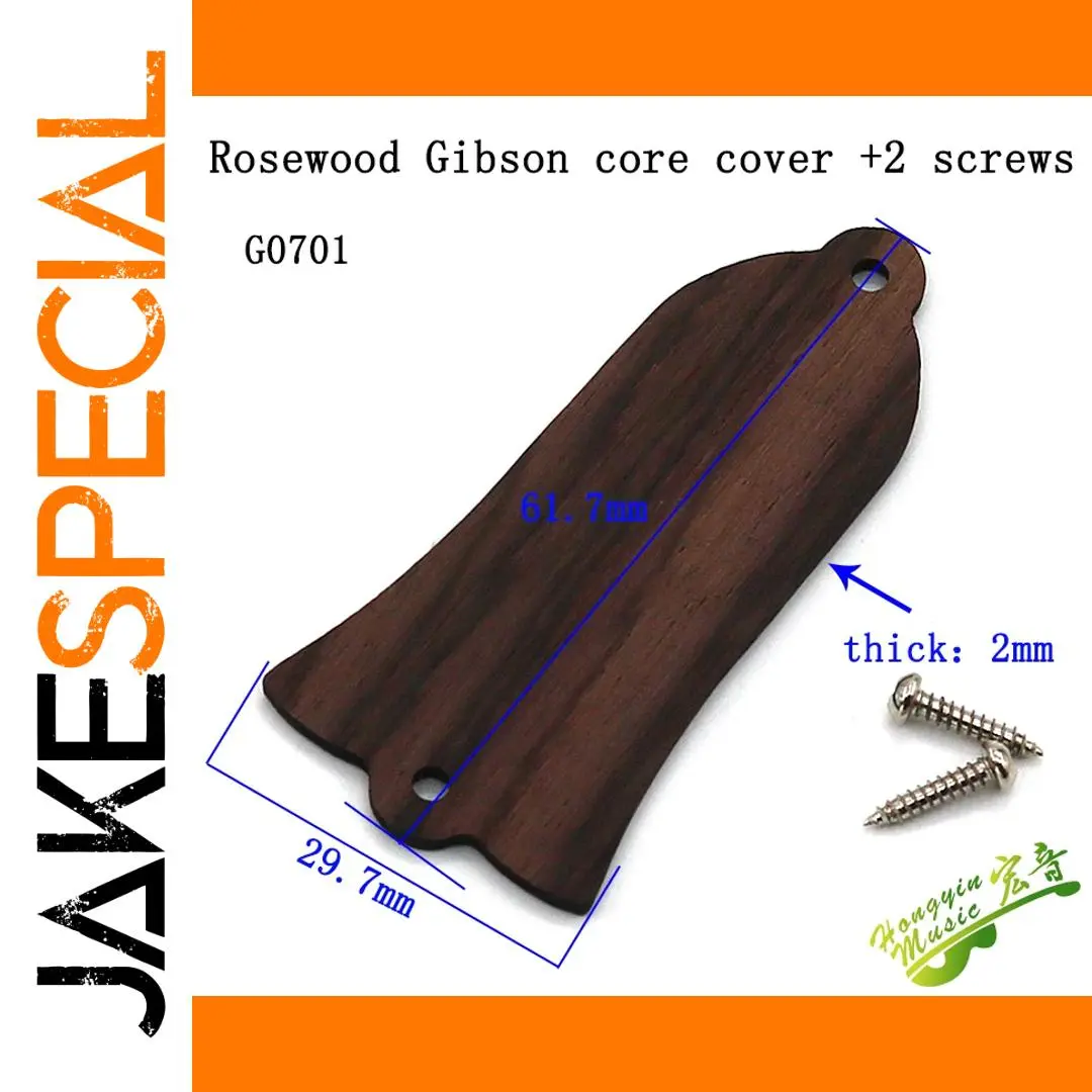 Rosewood Bell-Shaped Truss Rod Cover for Guitars 1 Rosewood Bell-Shaped Truss Rod Cover for Guitars