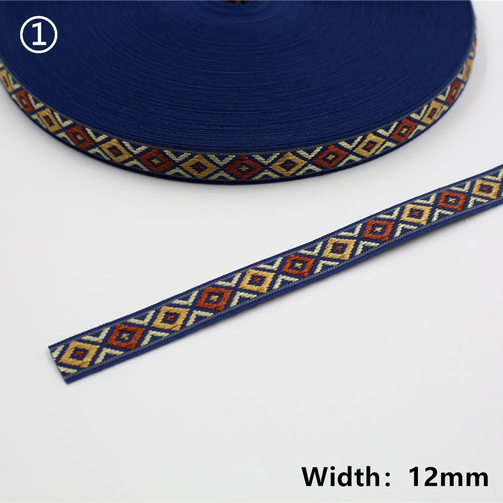 Vibrant Geometric Rhombus Jacquard Ribbon 5 Yards 28 Vibrant Geometric Rhombus Jacquard Ribbon 5 Yards - Image 28