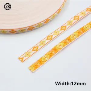 Vibrant Geometric Rhombus Jacquard Ribbon 5 Yards 70 H02fd1e1dada344e7b5d6e2fc52aa8f03S