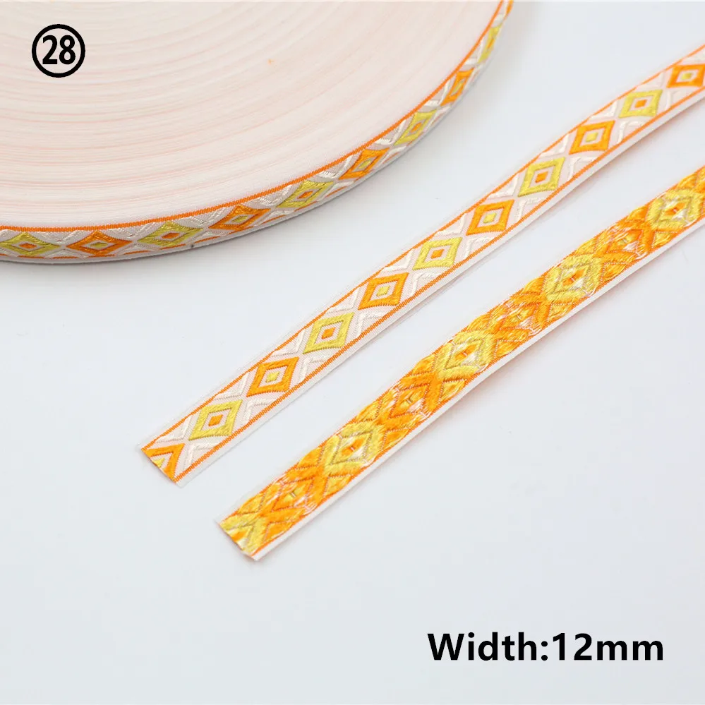 Vibrant Geometric Rhombus Jacquard Ribbon 5 Yards 33 Vibrant Geometric Rhombus Jacquard Ribbon 5 Yards - Image 33