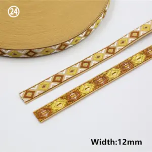 Vibrant Geometric Rhombus Jacquard Ribbon 5 Yards 74 H05ba846479b740349e172d2a88d8ba69D