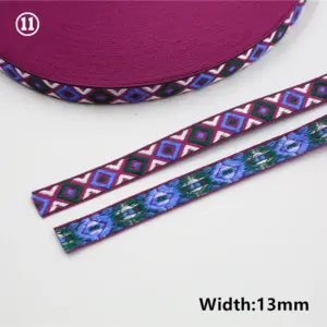 Vibrant Geometric Rhombus Jacquard Ribbon 5 Yards 55 H0780d33d2cb843198e0e2bdd178246942