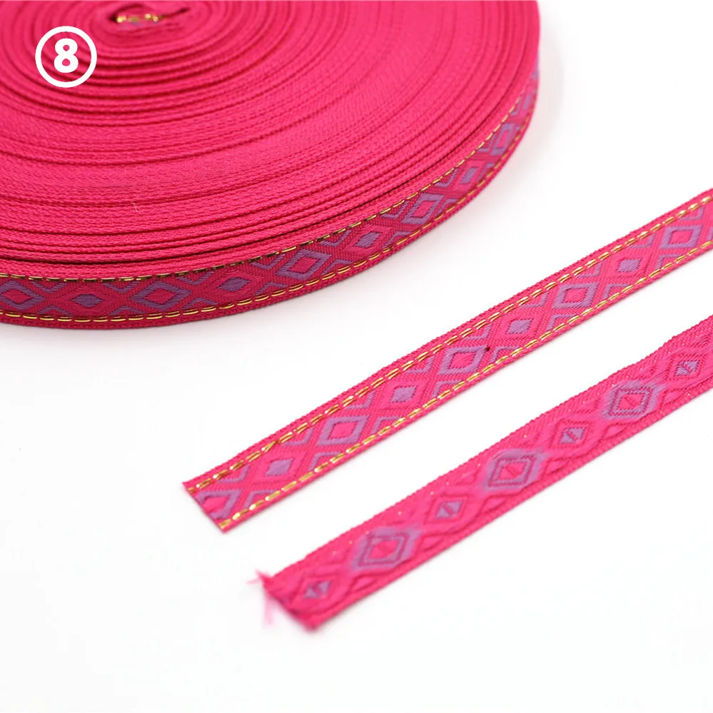 12MM Rhombus Jacquard Ribbon Lace Trim 5 Yards 12 12MM Rhombus Jacquard Ribbon Lace Trim 5 Yards - Image 12