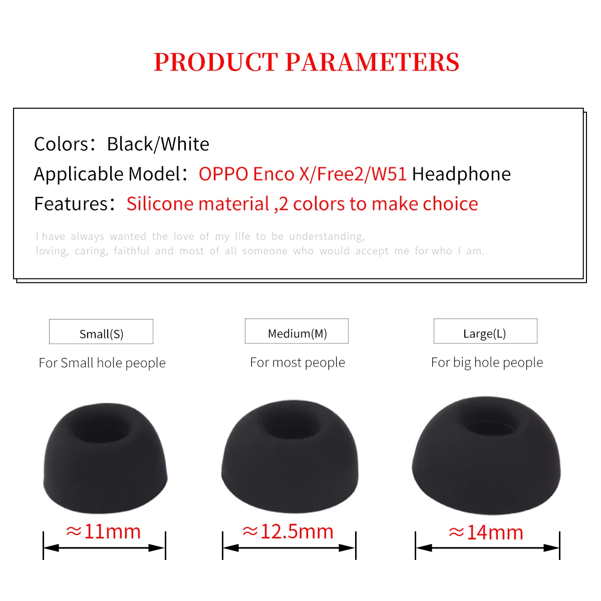 Silicone Ear Tips for OPPO Enco Models 2 Silicone Ear Tips for OPPO Enco Models - Image 2