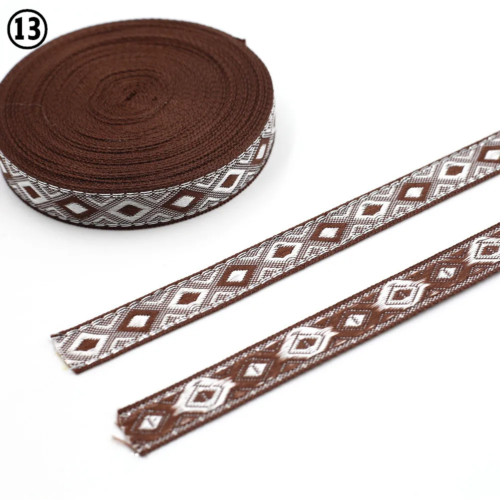 12MM Rhombus Jacquard Ribbon Lace Trim 5 Yards 7 12MM Rhombus Jacquard Ribbon Lace Trim 5 Yards - Image 7