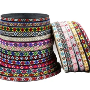 Vibrant Geometric Rhombus Jacquard Ribbon 5 Yards 39 H3c5d647903ab4e85b09a652a24618ecad