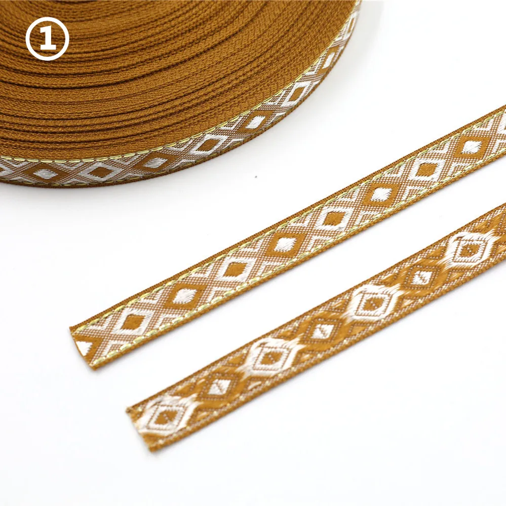 12MM Rhombus Jacquard Ribbon Lace Trim 5 Yards 5 12MM Rhombus Jacquard Ribbon Lace Trim 5 Yards - Image 5