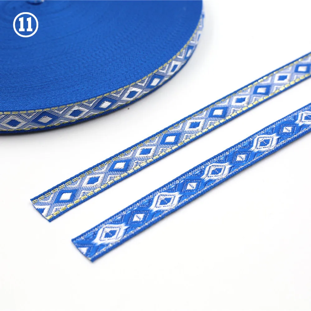 12MM Rhombus Jacquard Ribbon Lace Trim 5 Yards 9 12MM Rhombus Jacquard Ribbon Lace Trim 5 Yards - Image 9