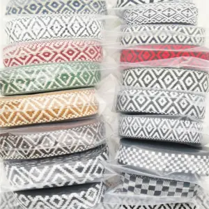 1 Inch Geometric Jacquard Ribbon 5 Yards Roll 29 H55425a340918410580cc677e92689233G