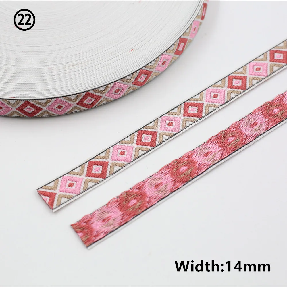 Vibrant Geometric Rhombus Jacquard Ribbon 5 Yards 7 Vibrant Geometric Rhombus Jacquard Ribbon 5 Yards - Image 7