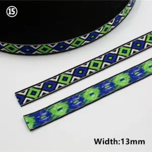 Vibrant Geometric Rhombus Jacquard Ribbon 5 Yards 51 H606259306bf94f1aa5f3d4bc93e59cfdE