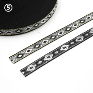 12MM Rhombus Jacquard Ribbon Lace Trim 5 Yards 34 H71164b583e4c4434b8fb36e6a150f055N