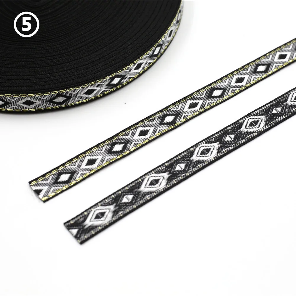12MM Rhombus Jacquard Ribbon Lace Trim 5 Yards 15 12MM Rhombus Jacquard Ribbon Lace Trim 5 Yards - Image 15