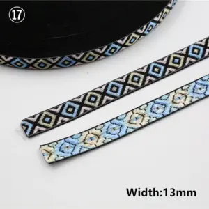 Vibrant Geometric Rhombus Jacquard Ribbon 5 Yards 49 H729a943c0db8441284b1a4eb89b58b5bv