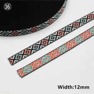 Vibrant Geometric Rhombus Jacquard Ribbon 5 Yards 50 H755224a8787b4b9895b75b9f42fbff135