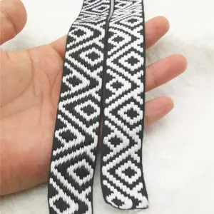 1 Inch Geometric Jacquard Ribbon 5 Yards Roll 28 H7d9e09ca3e664e84b990875a99daeaf08