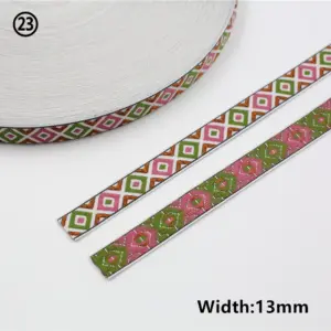 Vibrant Geometric Rhombus Jacquard Ribbon 5 Yards 75 H7ed2f89bbb264b0f945e36c7e9af5c15R