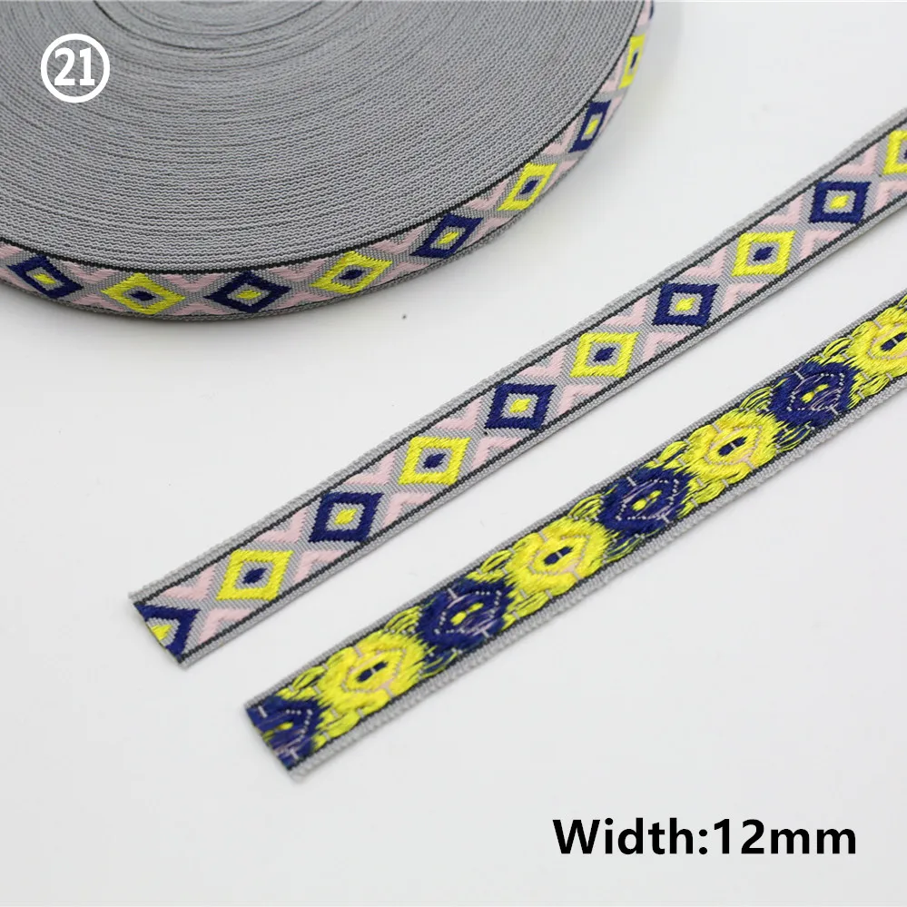 Vibrant Geometric Rhombus Jacquard Ribbon 5 Yards 8 Vibrant Geometric Rhombus Jacquard Ribbon 5 Yards - Image 8