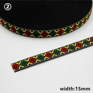 Vibrant Geometric Rhombus Jacquard Ribbon 5 Yards 64 H84f56d35a2664667802d03bd1a1f5dd2o
