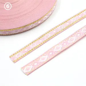 12MM Rhombus Jacquard Ribbon Lace Trim 5 Yards 33 H865d07ae3b1a426b84aaa68fe9843046v