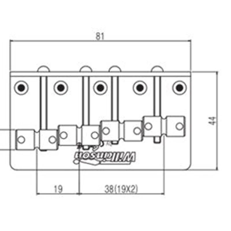 WBBC Bass Guitar Bridge with Brass Saddles 6 WBBC Bass Guitar Bridge with Brass Saddles - Image 6