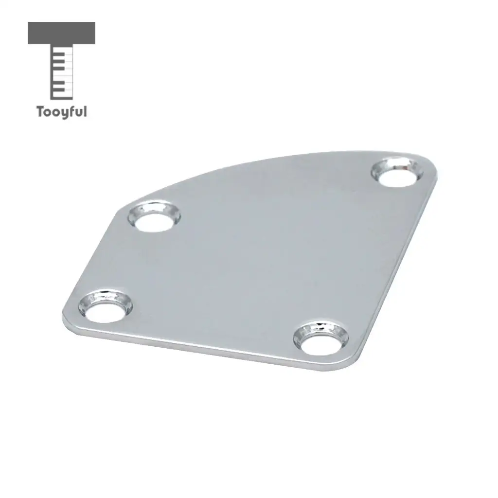 Chrome Electric Guitar Neck Plate for Strat Tele 4 Chrome Electric Guitar Neck Plate for Strat Tele - Image 4