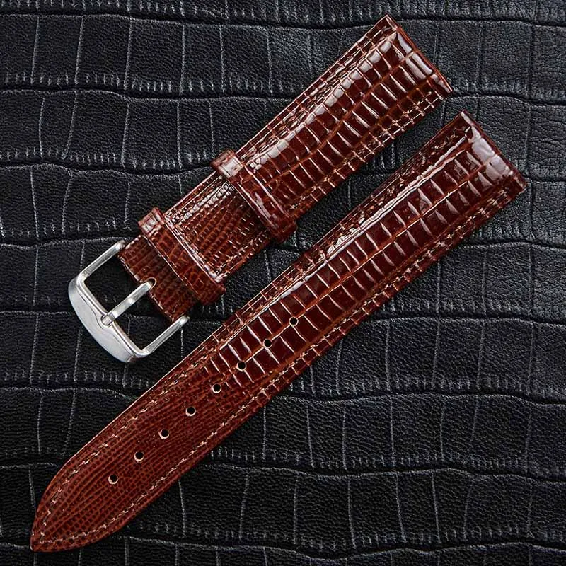 Lizard Texture Leather Watchband with Pin Buckle 4 Lizard Texture Leather Watchband with Pin Buckle - Image 4