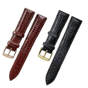 Elegant Black Lizard Texture Leather Watchband 8 Hc2f61dcf81514f069202152a4a58b637W 4