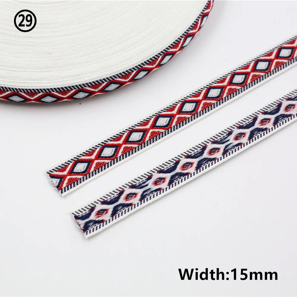 Vibrant Geometric Rhombus Jacquard Ribbon 5 Yards 32 Vibrant Geometric Rhombus Jacquard Ribbon 5 Yards - Image 32