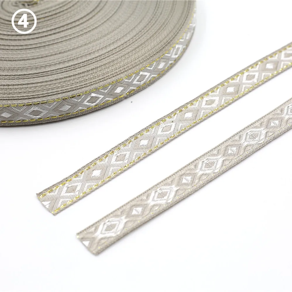 12MM Rhombus Jacquard Ribbon Lace Trim 5 Yards 16 12MM Rhombus Jacquard Ribbon Lace Trim 5 Yards - Image 16