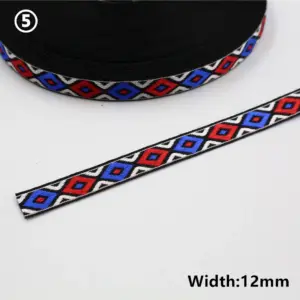 Vibrant Geometric Rhombus Jacquard Ribbon 5 Yards 61 Hce91c546919a4fbd9faaa055abc94a17y
